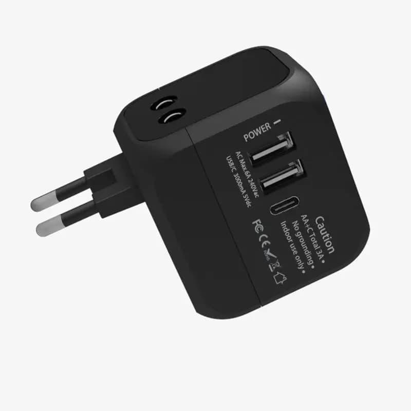 1 pz prese US EU UK AU con 2 USB e 1 tipo C adattatore universale per caricabatterie da viaggio da parete all-in-one
