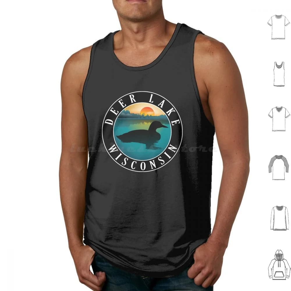 Deer Lake Canottiere Gilet senza maniche Deer Lake Lake Life Loon Wi Wisconsin Lake House Cabina sul lago Wisconsin Loon