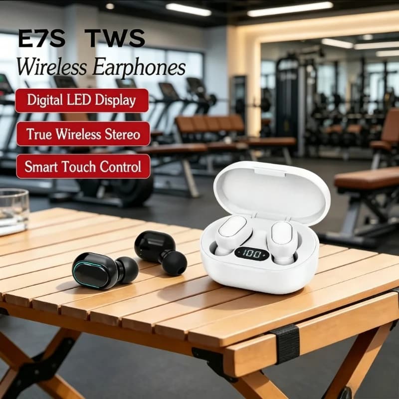 E7S TWS Gaming Headset Bluetooth Earphones Earbuds Blutooth Earphone Wireless Hearing Aids Sport EarBuds Hifi headphones