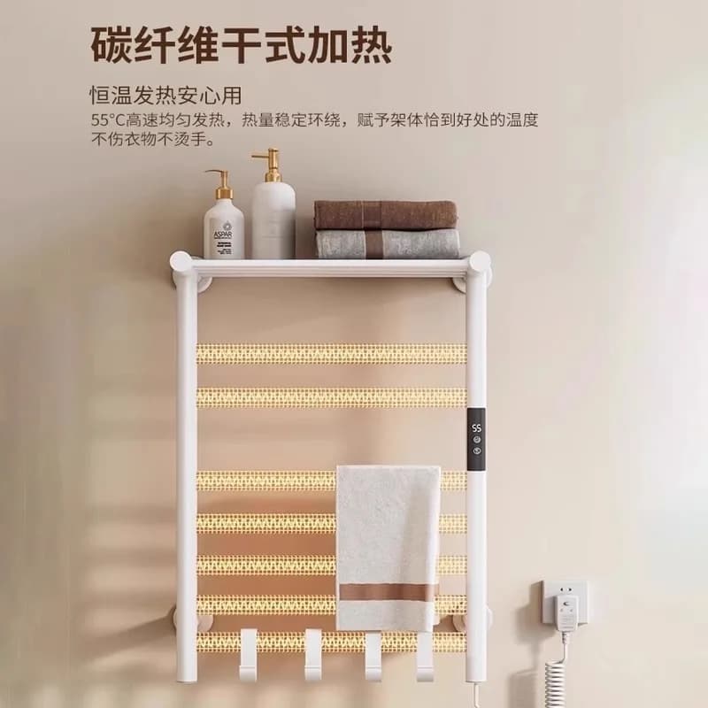 Porta asciugamani elettrico per casa intelligente, bagno, asciugamani, porta asciugamani, hotel, riscaldamento a temperatura costante, sterilizzazione, porta bagno