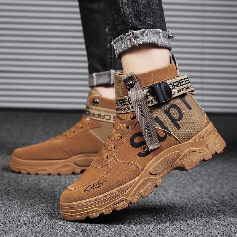 Stivali da deserto per uomo Scarpe da trekking Uomo Stivali da esterno Alpinismo e trampoliere Stivaletti da uomo Scarpe alte resistenti all'usura da uomo