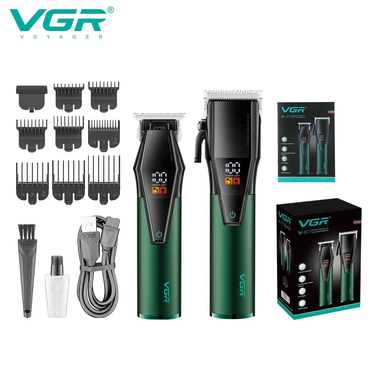 VGR 677 Professional Haircuts Set Electric Haircuts Rechargeable Electric Barber for Men