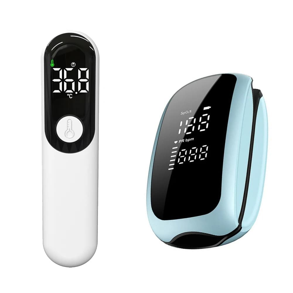AiQUE finger pulse oximeter Refill SPO2 infrared fever thermometer Blood oxygen monitor Contactless body temperature Child fever