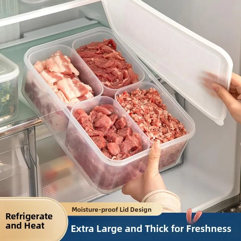 Contenitore per Alimenti da Congelatore, Scatola per Conservazione Carne, Contenitore Divisorio per Preparazione Pasti, Strumento Organizzativo per Frigorifero, Cucina
