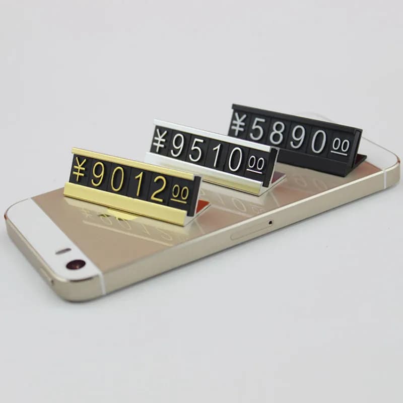 30 Set di Espositori per Prezzi Digitali in Alluminio, Combinazione Dollaro/Euro, per Orologi e Gioielli