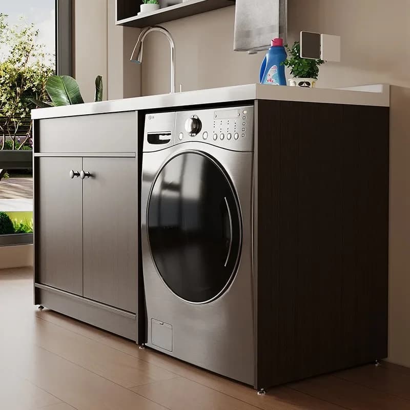 Balcony integrated cabinet combined laundry cabinet laundry basin with rubbing board washbasin slot