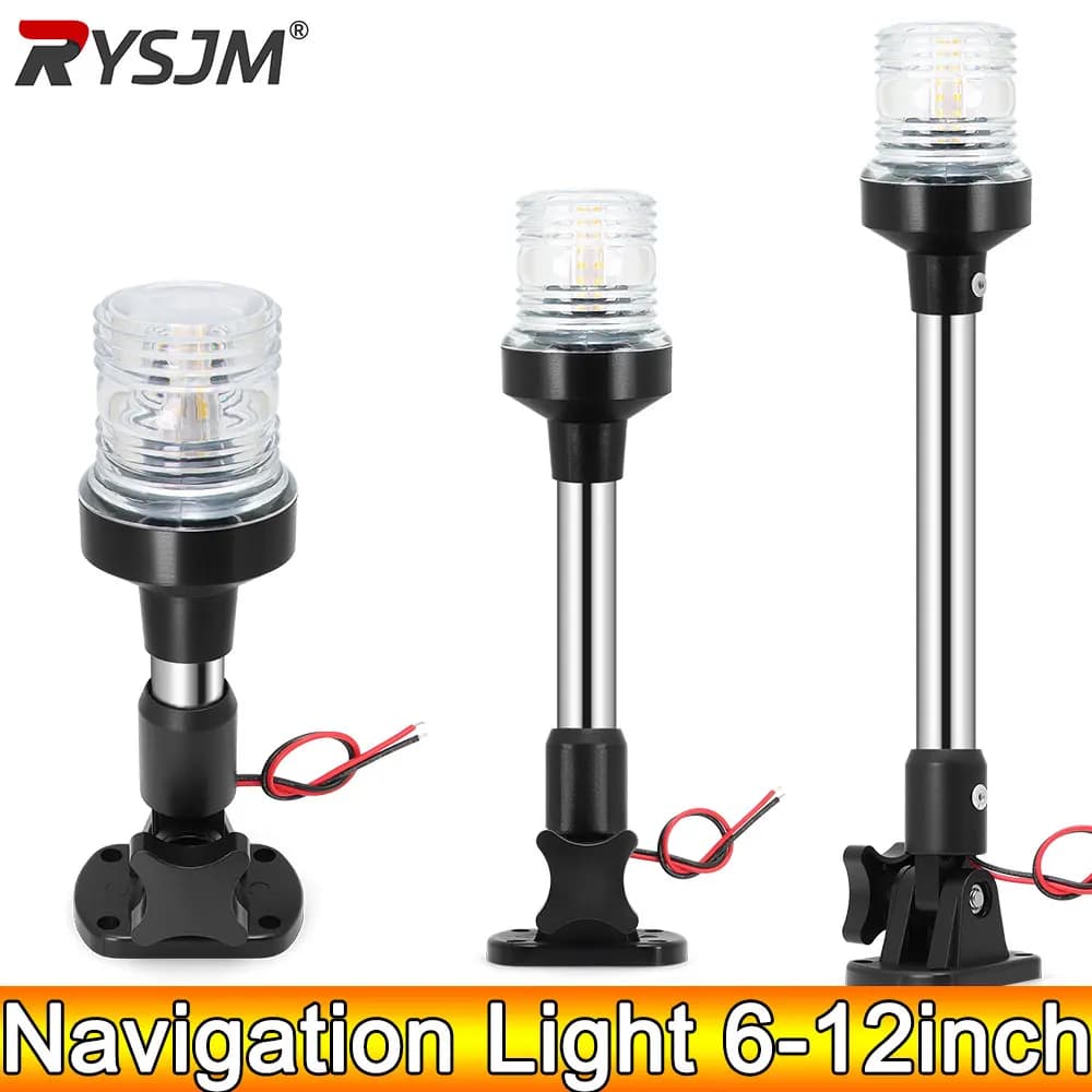 AD 12-24V Luce di navigazione 6 pollici-12 pollici LED Pieghevole Ancoraggio Luce Lampada di segnalazione a vela per accessori per yacht per barche marine