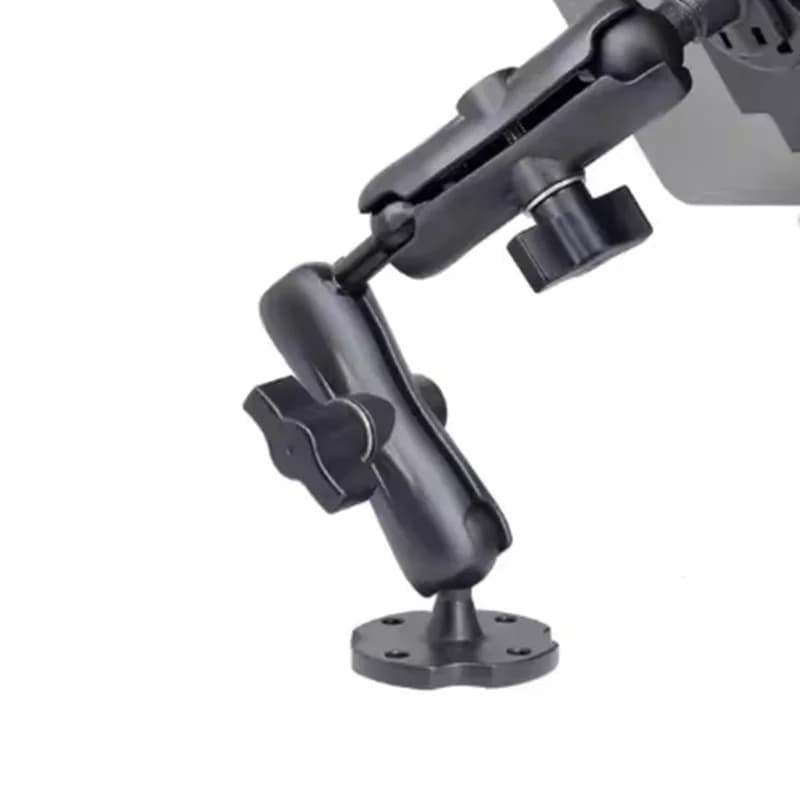 Spherical Double Head Adapter in Aluminium, Prolonged Arm with Joint for Camera, Moto and Cellular Phone Support