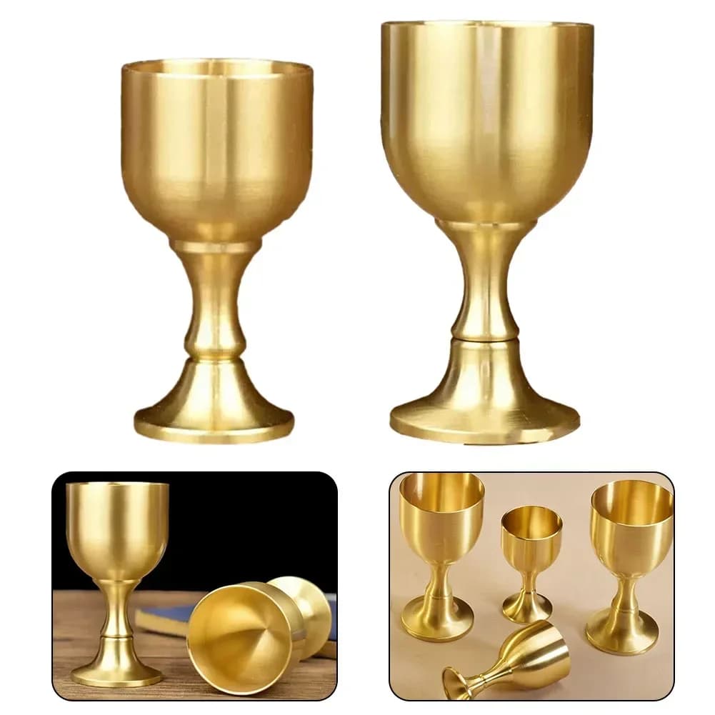 15ml 25ml 30ml 55ml Tazza in ottone vintage Tazza di vino rosso Bordo liscio Acqua Birra Bicchieri Bicchiere da cocktail Set di vino per la festa a casa