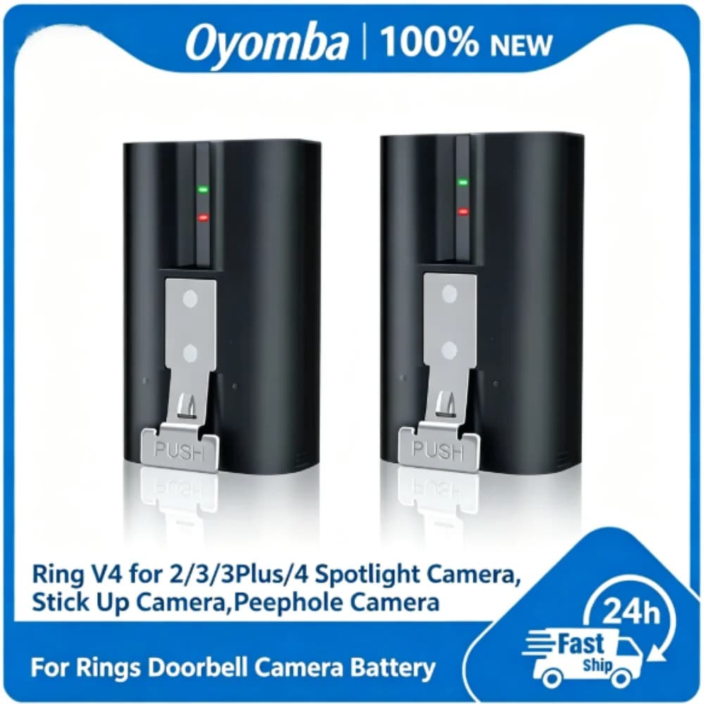 2-Pack 3.65V 6040mAh Li-ion Battery Compatible with Ring Video Doorbell 3/3PLUS/4 Stick Up Cam Spotlight Cam Peephole Cam