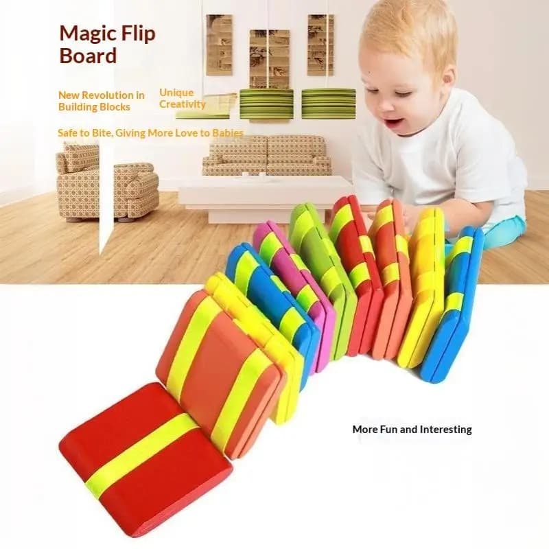 Hot Wooden Educational Color Cognitive Toy Montessori Early Educational Sensory Puzzle Block Magic Show Flipping Building Block