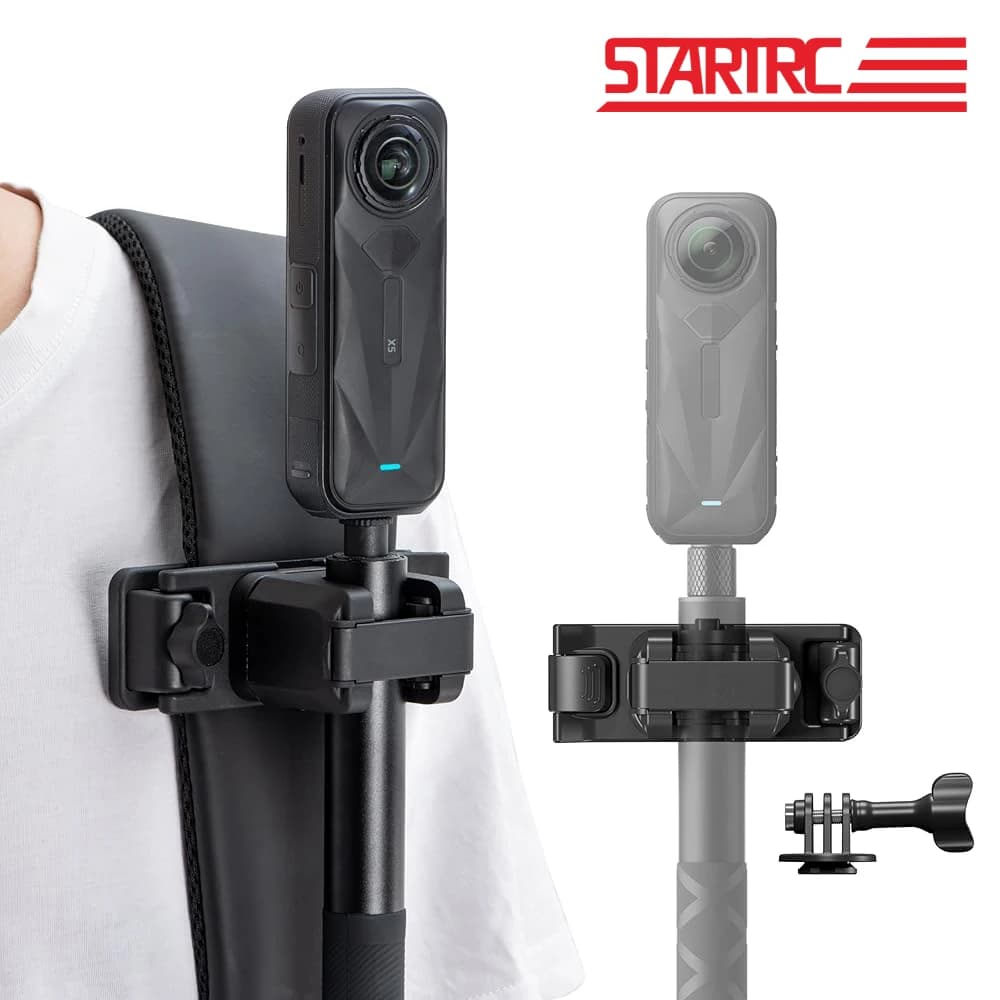STARTRC Selfie Stick Holster Backpack Strap Clip Mount for Insta 360 X5 X4 Air Go Ultra ACE Pro 2 Ajustable Quick Release