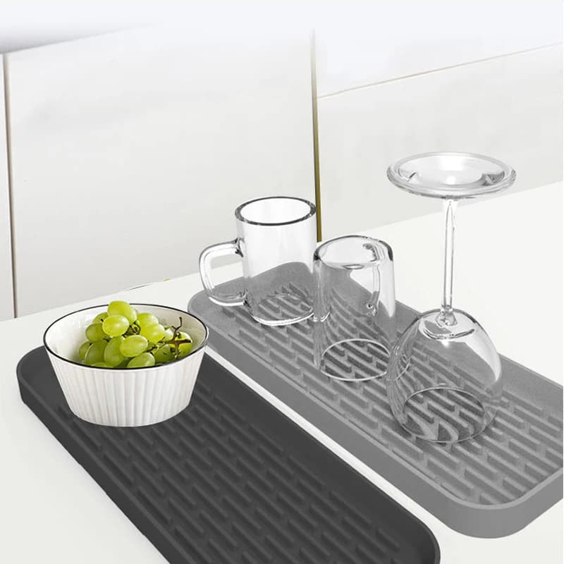 Stoviglie in silicone Tappetino antiscivolo Lavello da cucina Vassoio Dispenser di sapone Spugna Tappetino di scarico Piatto Asciugatura Cuscino Pad Lavello di stoccaggio Tappetino di scarico