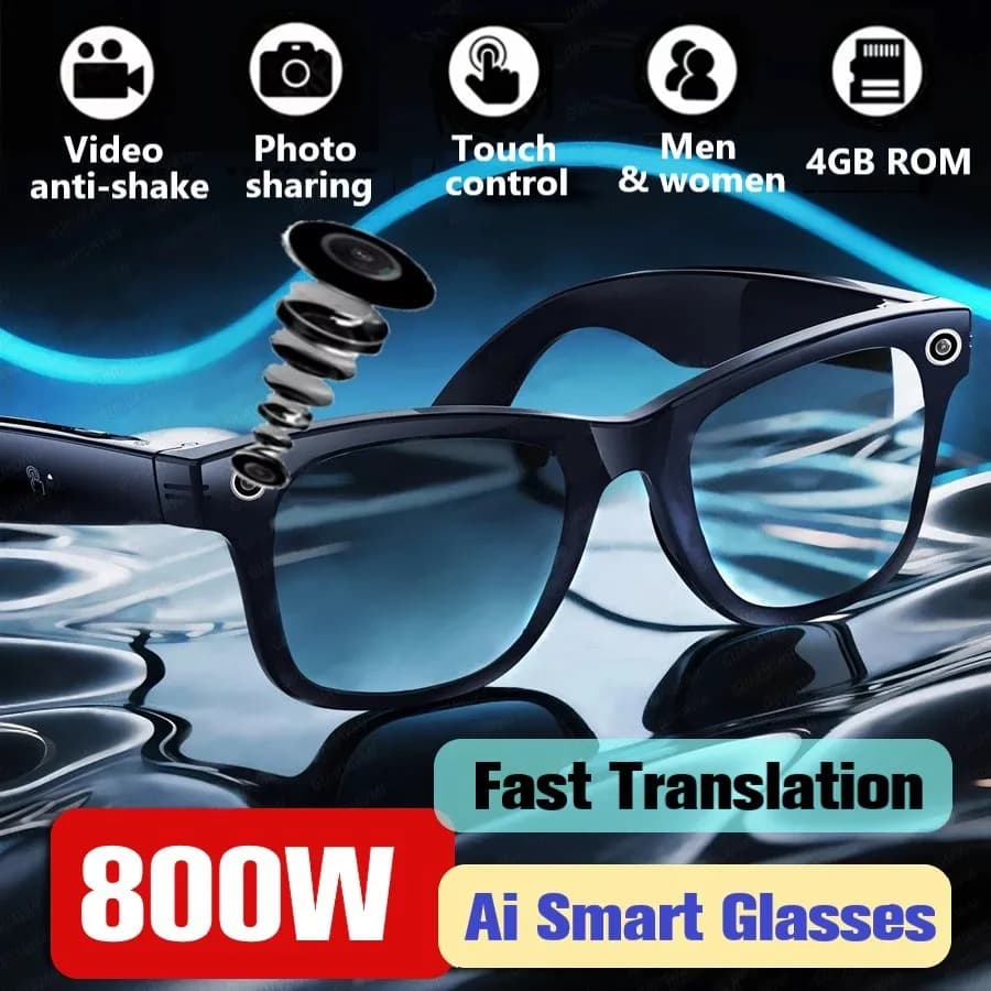 Trendy Smart Sunglasses with 8MP Wifi 4K Camera Translation To Shoot Photo Video Audio Music Smart wearable headphone glasses