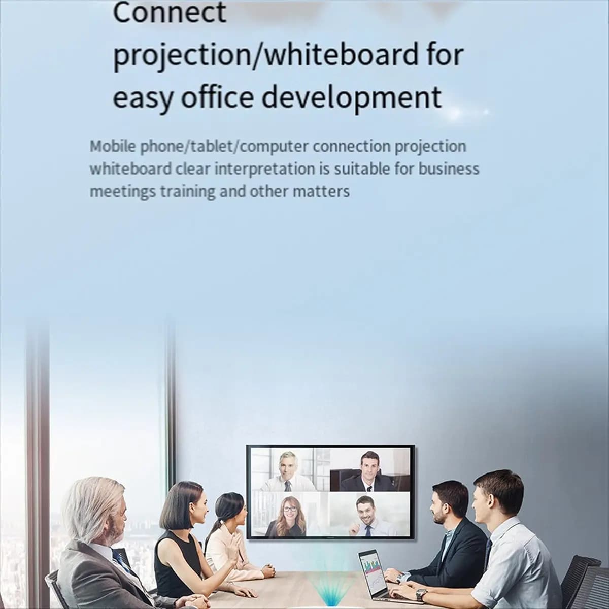 Adattatore Display Wireless A43M, Ricevitore WiFi per Mirroring Schermo e Streaming Multimediale da Telefono/PC/Tablet a TV o Proiettore