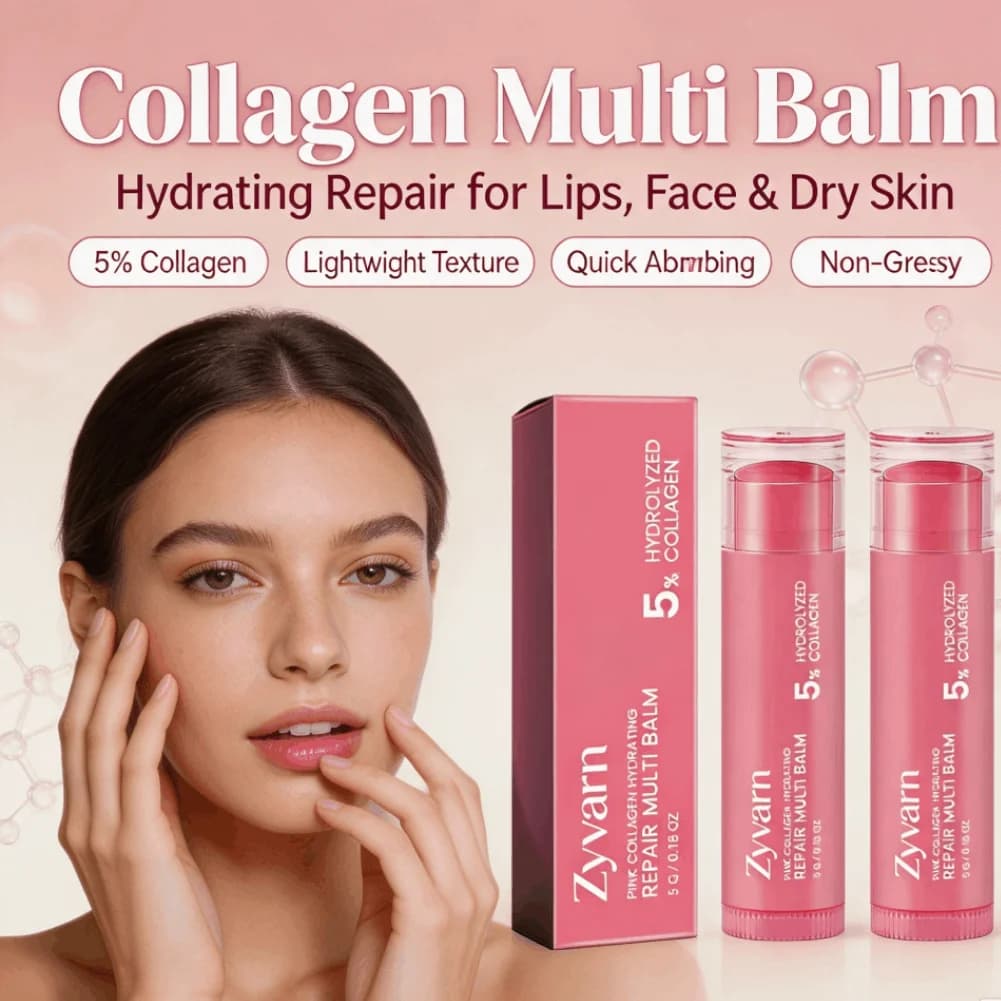 5% Hydrolyzed Collagen Multi‑use Balm Stick Hydrating Repair For Lips Face Neck Elbow Cuticle Soothe Dry Skin Daily Skin Care