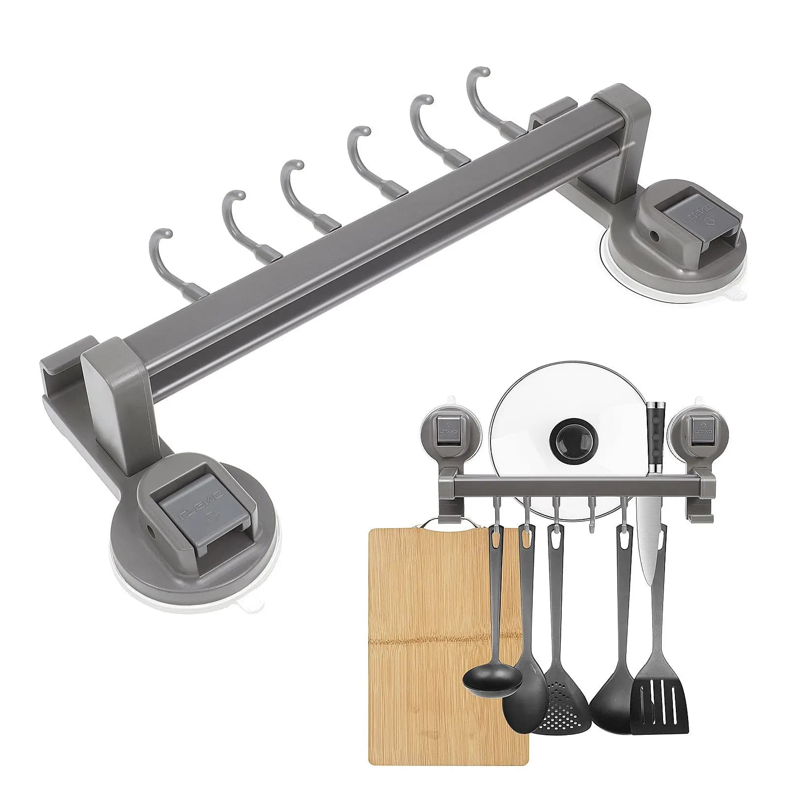 Nuovo porta ventosa gancio da cucina porta asciugamani porta dell'armadio ganci da bagno tazze resistenti spazio cucina in alluminio per utensili