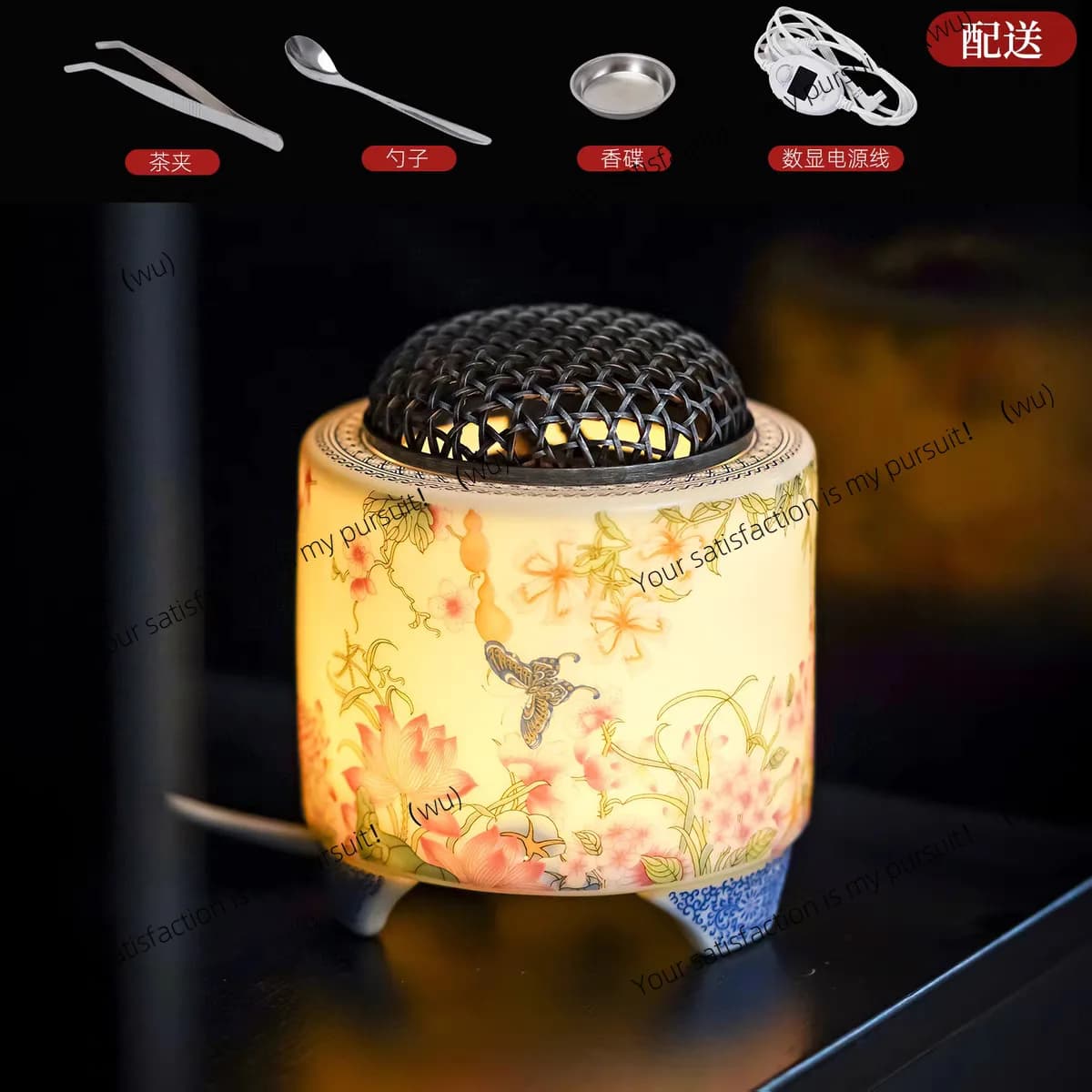 Electronic aromatherapy burner Wood block aromatherapy High temperature can be dry burning Timed ceramic incense burner