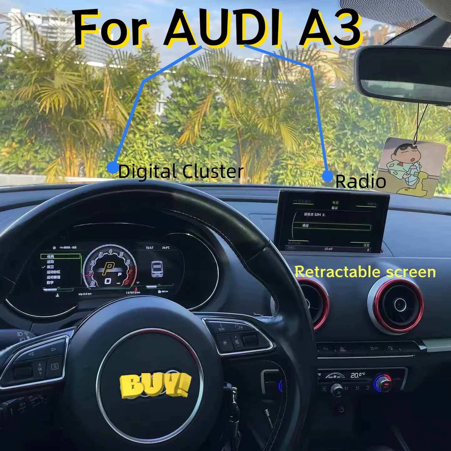 Per Audi A3 8V S3 Q2 B9 2010-2019 Autoradio Lettore multimediale centrale IPS 2Din Navi Schermo Auto Stereo Android Digital Cluster