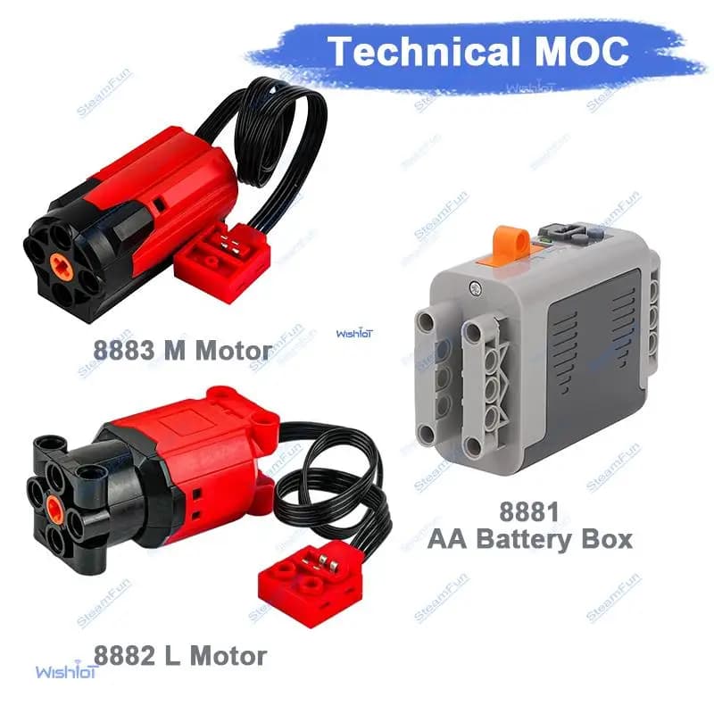 Kit Funzioni Tecniche Motore M L 8883 88003 Scatola Batterie AA 8881 Parti per Costruzioni Compatibili con Tutti i Marchi di Auto Giocattolo