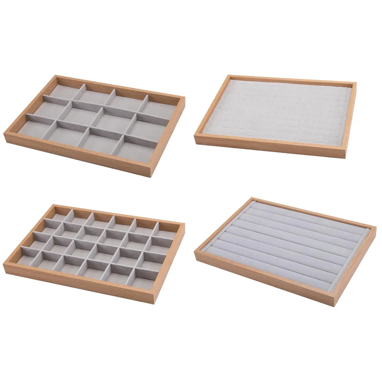 Wood Jewelry Trays Organizer Trays Case for Drawer Earring Bracelet Ring