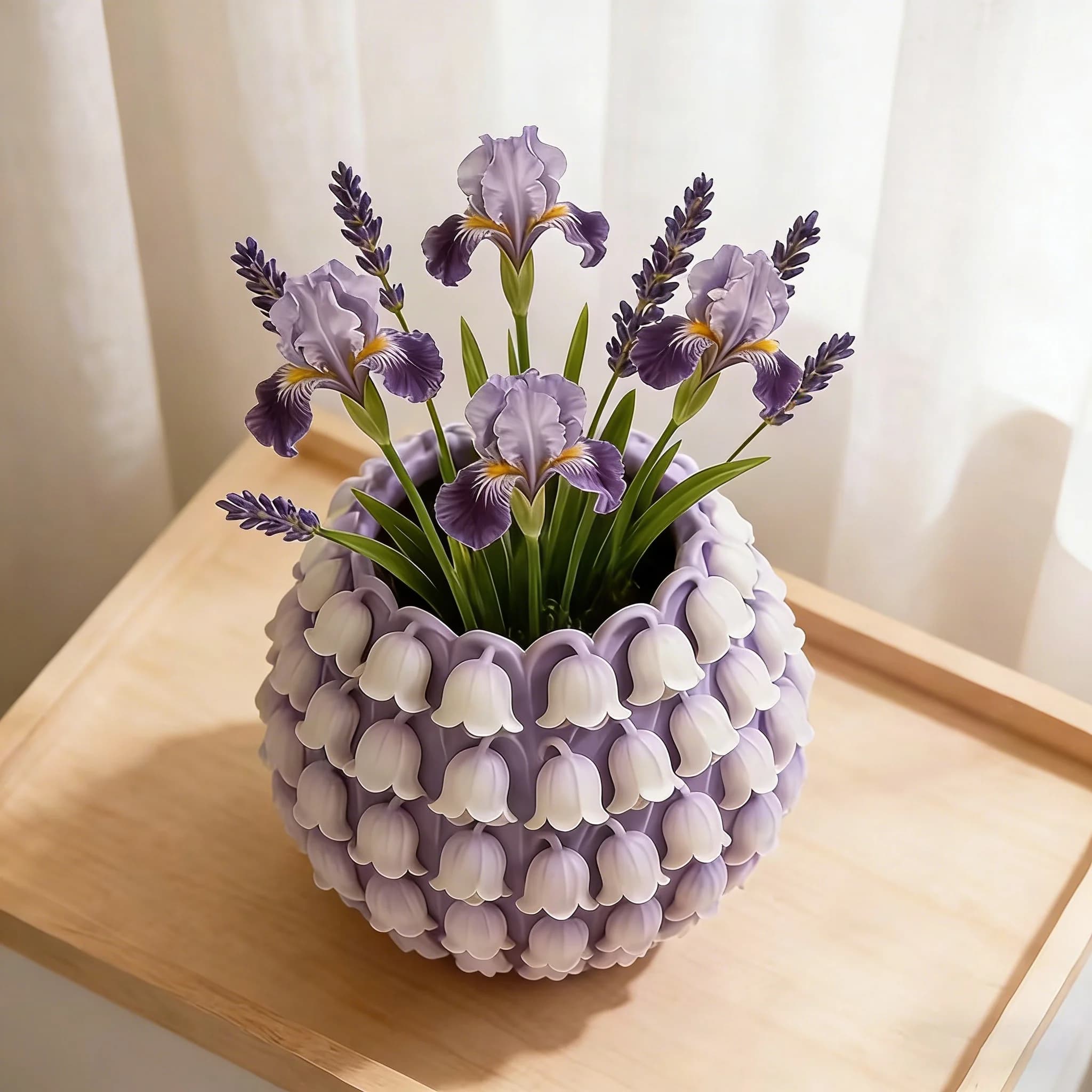 3D Textured Flower Pot Silicone Mold, Concrete Planter Mould For DIY Home Decor, Reusable Candle Holder & Pen Pot Making Tool