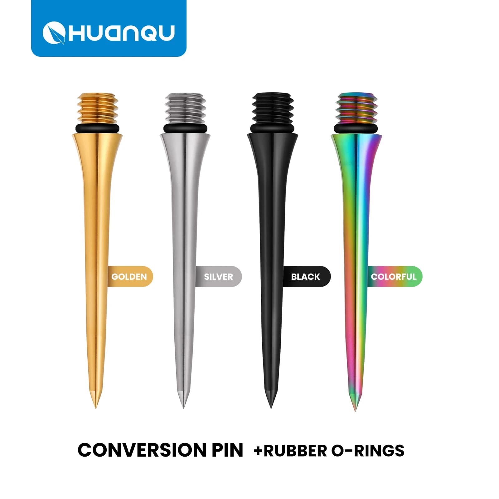 Freccette in lega di titanio Huanqu con punte sostituibili, confezione da tre, filettatura standard 2Ba, lunghezza totale 35 mm, quattro colori disponibili, adatte per freccette con punta morbida, leggere e durevoli, confezione di ricambio per accessori per freccette, accessori per la pratica della competizione