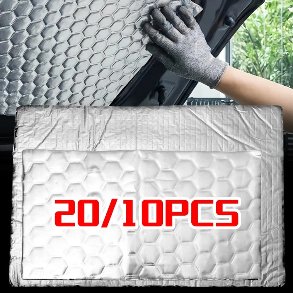 Thermal and Acoustic Insulating Car Mat, Motor Antivibrations, Waterproof, Butyl Rubber/Aluminium Sheet, Thermal Shield Sticker