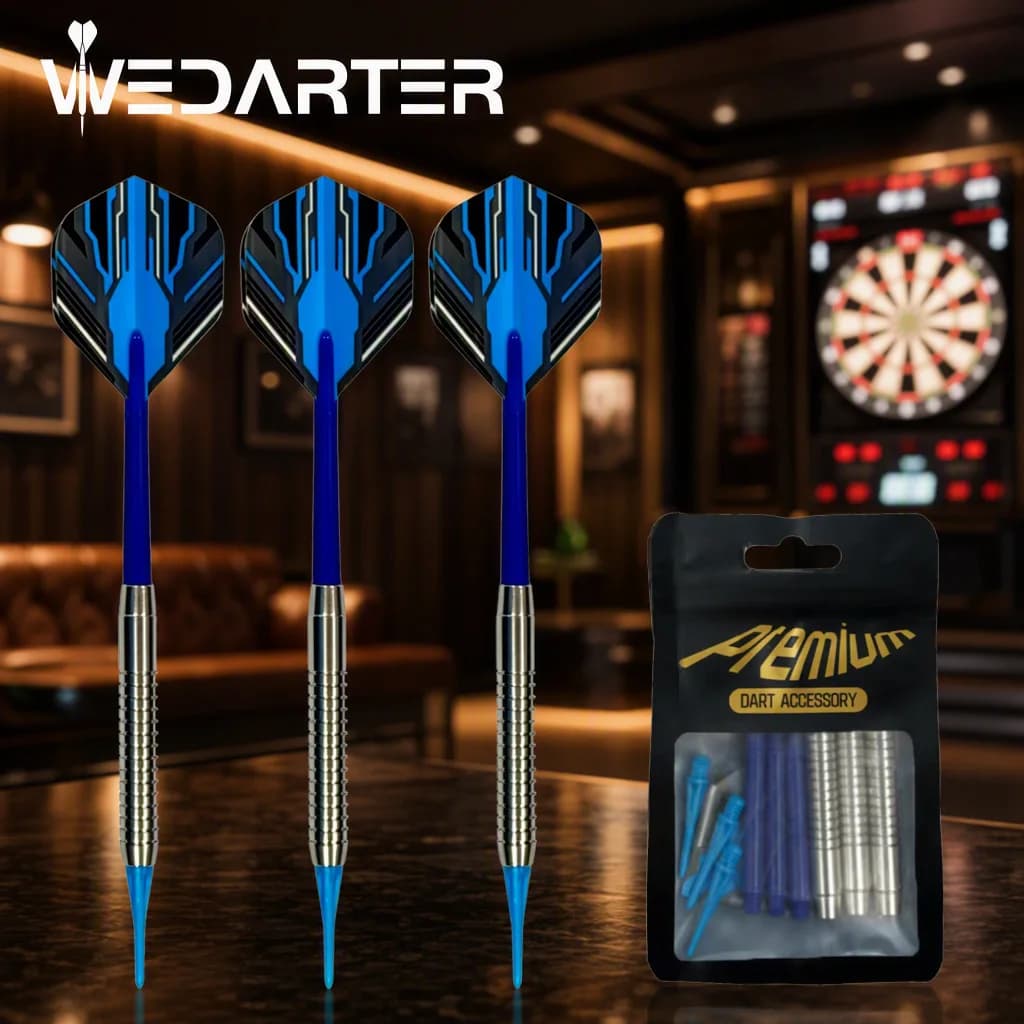 WEDARTER 18g Soft Tip Darts Professional Set, Stainless Steel, Suitable for Electronic DartboardsDart Accessories，