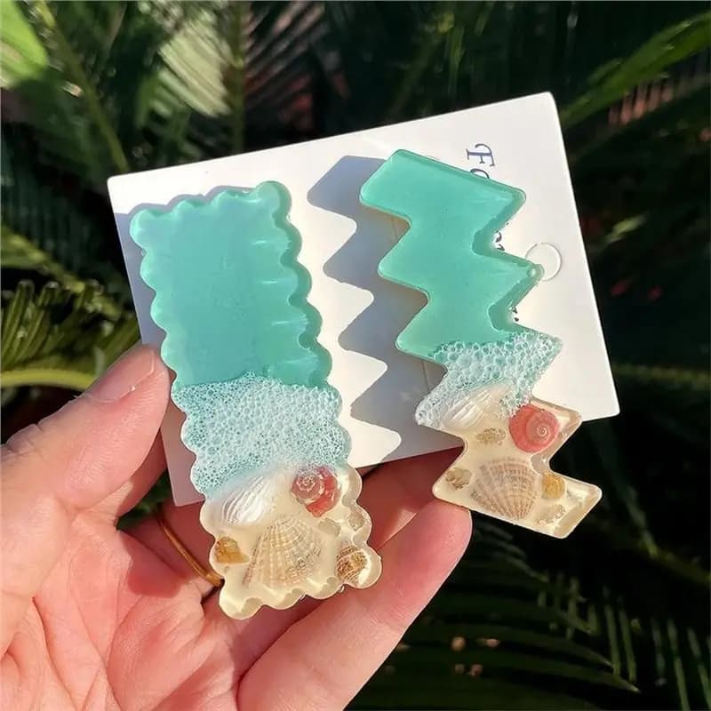 ABMH-Silicone Molds For Epoxy Resin Hair Clips, UV Resin Jewelry Making Kit With Accessories Included