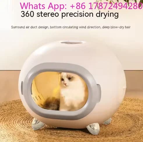 Asciugatore per Animali Domestici Completamente Automatico di Lusso, Semplice, in Plastica, per Gatti, Cani, Criceti - Soffiatore d'Acqua per Animali Domestici