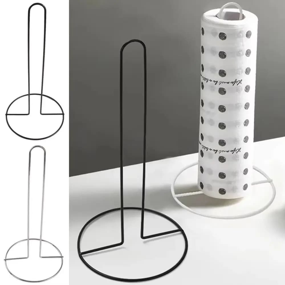 1 Pezzo Nuovo Portarotolo Verticale Autoportante per Asciugamani di Carta a Strappo con Una Mano, Nero/Argento, Supporto per Fazzoletti