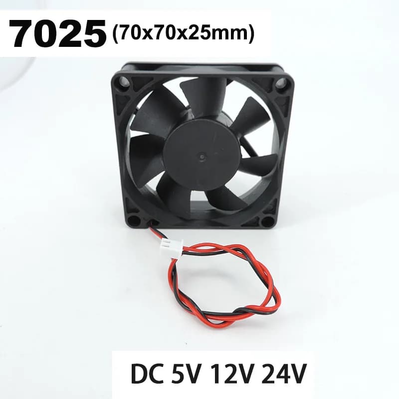 7025 70MM 70*70*25MM DC 5V 12V 24V Cuscinetto a manicotto Ventola di raffreddamento Comptuter Ventola di raffreddamento della CPU Ventola di raffreddamento del computer 2pin M20