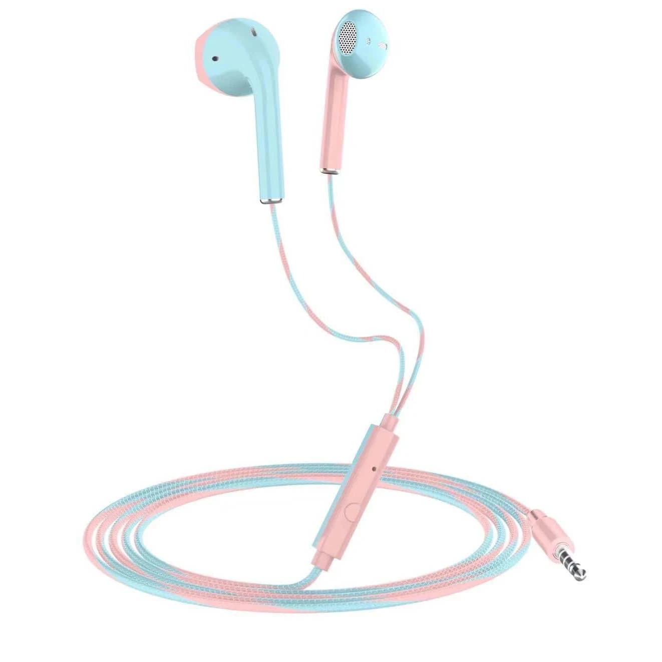 3.5 mm wired headphones with low headphones Stereo earphones Music Sport Play heads with microphone for Xiaomi IPhone Huawei Samsung