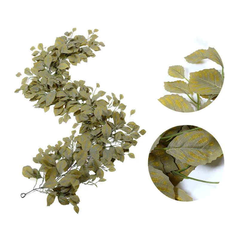 2m Artificial Green Plants Silk Eucalyptus Leaves Viti Garden Decoration Simulation Hedera Helix Sheet Screw Plant Fined Flower