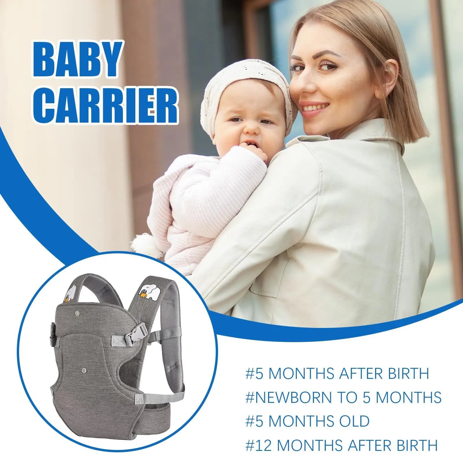 Marsupi Marsupio per bambini con seggiolino sui fianchi per 9-24 mesi Imbracatura lombare leggera e traspirante con seggiolino sui fianchi per tutti