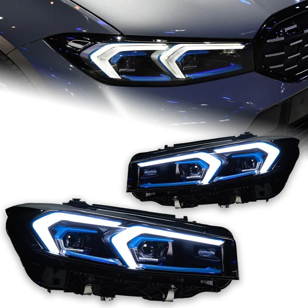 2 Fari LED per BMW Serie 3 G20 2018-2025 M3 G28 G80 320 i 330 i CLAR, Luci Anteriori LED con DRL, Accessori Auto