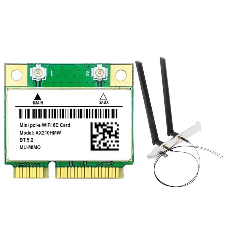 Nuovo! Scheda Wifi AX210HMW con Antenna, Wifi 6E Mini PCI-E AX210 802.11Ax/Ac 2.4G/5G/6Ghz BT5.2 Adattatore Wireless per Laptop
