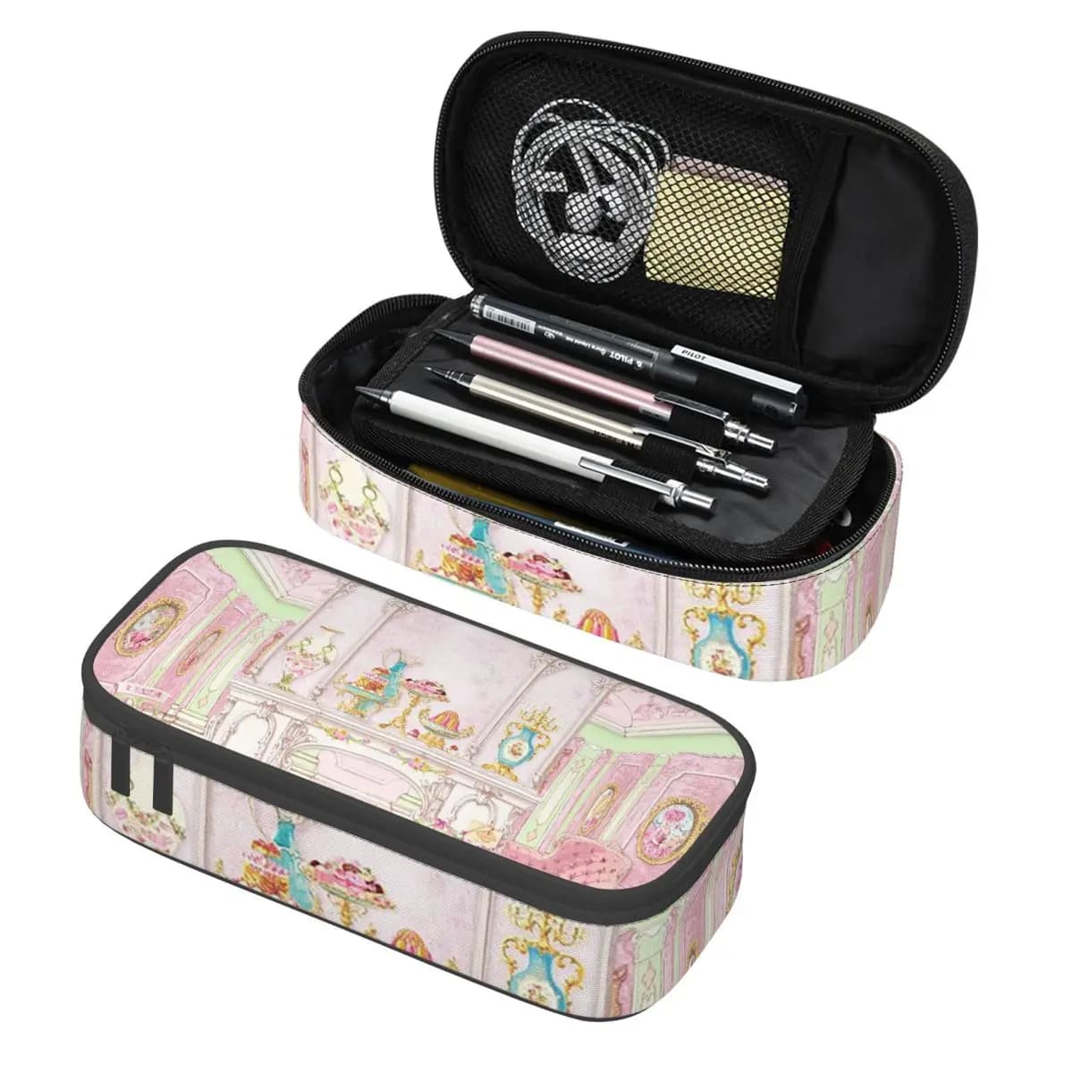 Astuccio per matite Marie Antoinette Afternoon Tea In French Paris, astuccio per matite, portaoggetti per cancelleria, astuccio per penne di grande capacità, borsa per matite