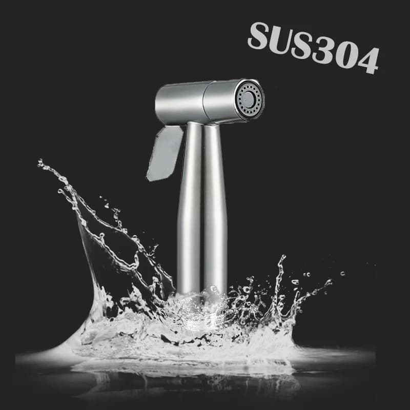 Dispositivo di Pulizia Portatile in Acciaio Inox Baokemo per Bagno e Esterni, Set Doccia con Pistola Spray per WC