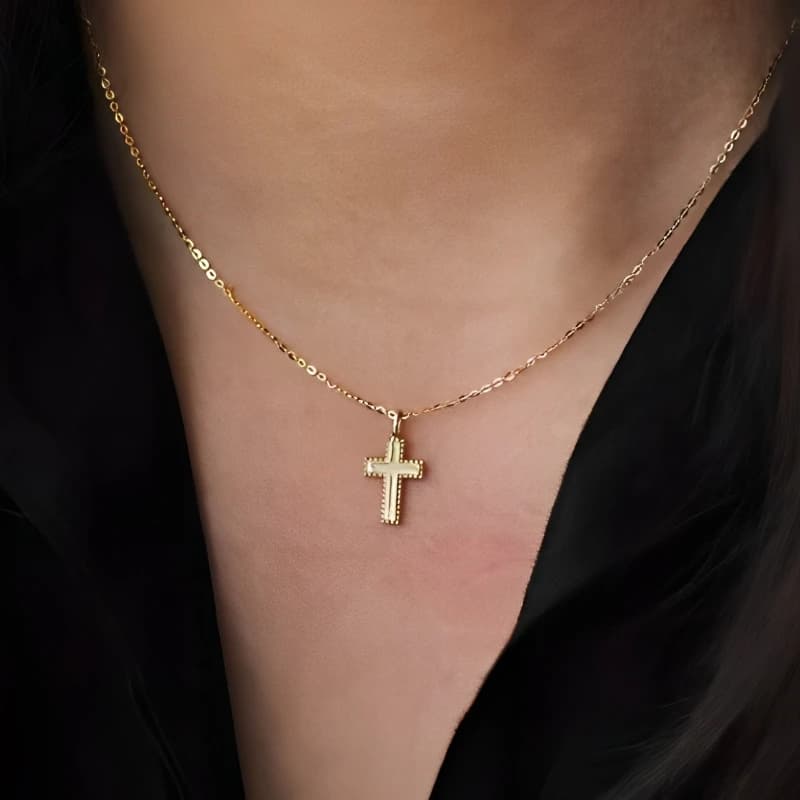 Pure 925 Sterling Silver Cross Pendant Necklaces for Women 45cm Clavicle Chain Fashion Girls Jewelry