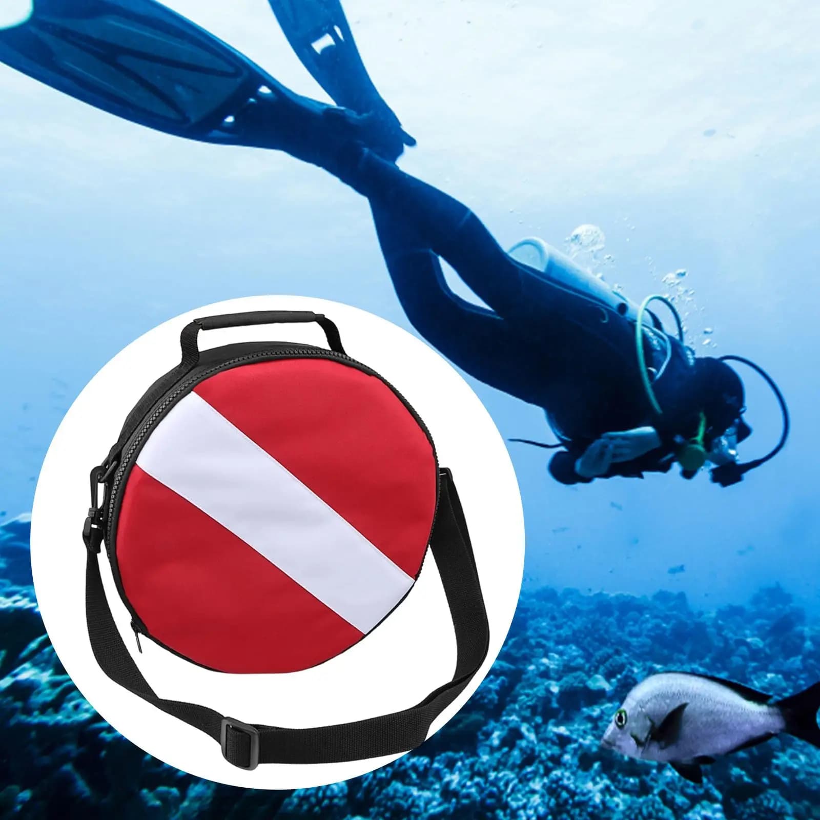 Underwater Equipment Bag with Integrated PVC Pocket, Snorkeling and Apnea Accessories Organizer