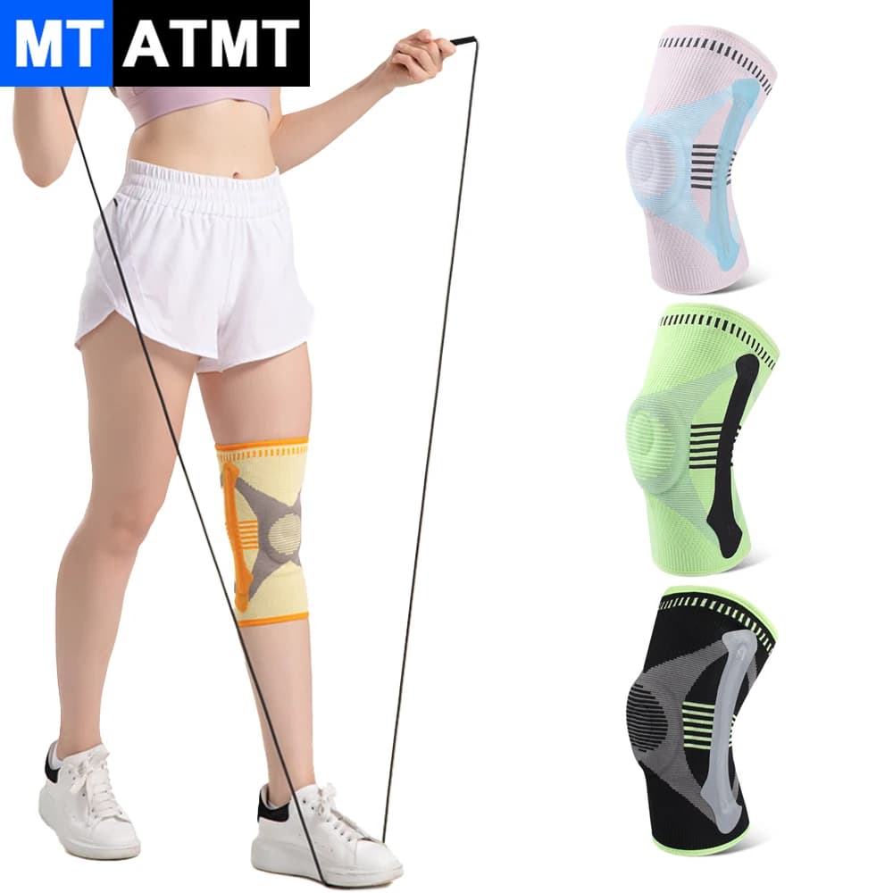 1 Pezzo Supporto Professionale per Ginocchio per Uomini e Donne, Fascia Compressiva per Ginocchio con Cuscinetto in Gel per Rotula e Stabilizzatori Laterali