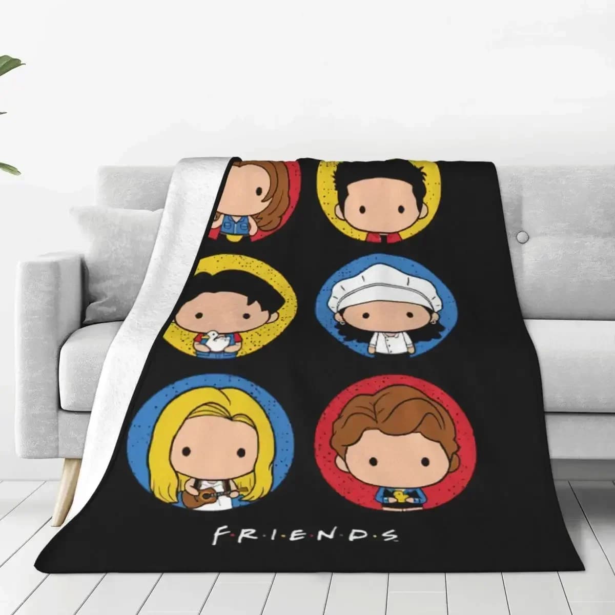 Coperte in lana con personaggi del cartone animato della serie TV Friends, coperte divertenti e carine per la casa