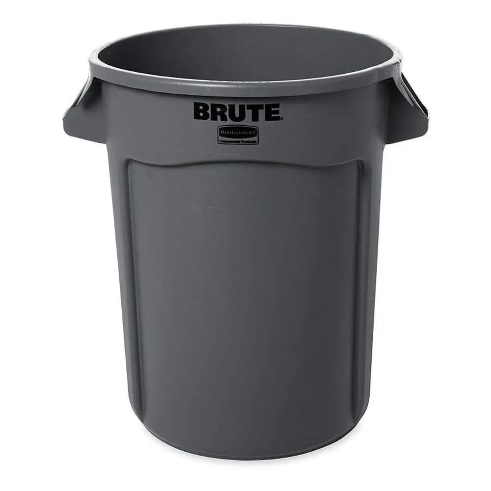 Cestino per Rifiuti BRUTE Resistente con Canali di Ventilazione, 32 Galloni, Grigio, per Casa/Garage/Centro Commerciale/Ufficio/Stadio
