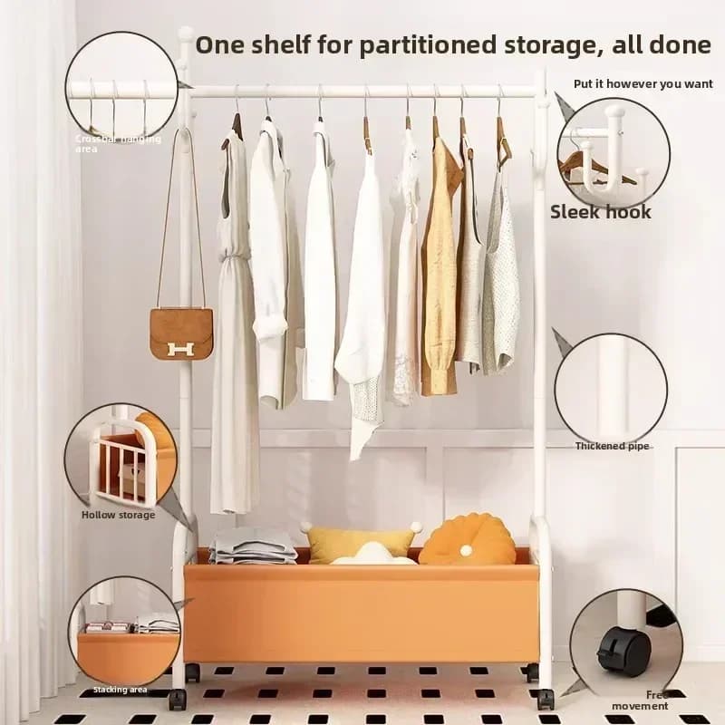 Dormitory floor hanging hanger storage coat rack, entrance household corner drying clothes rack