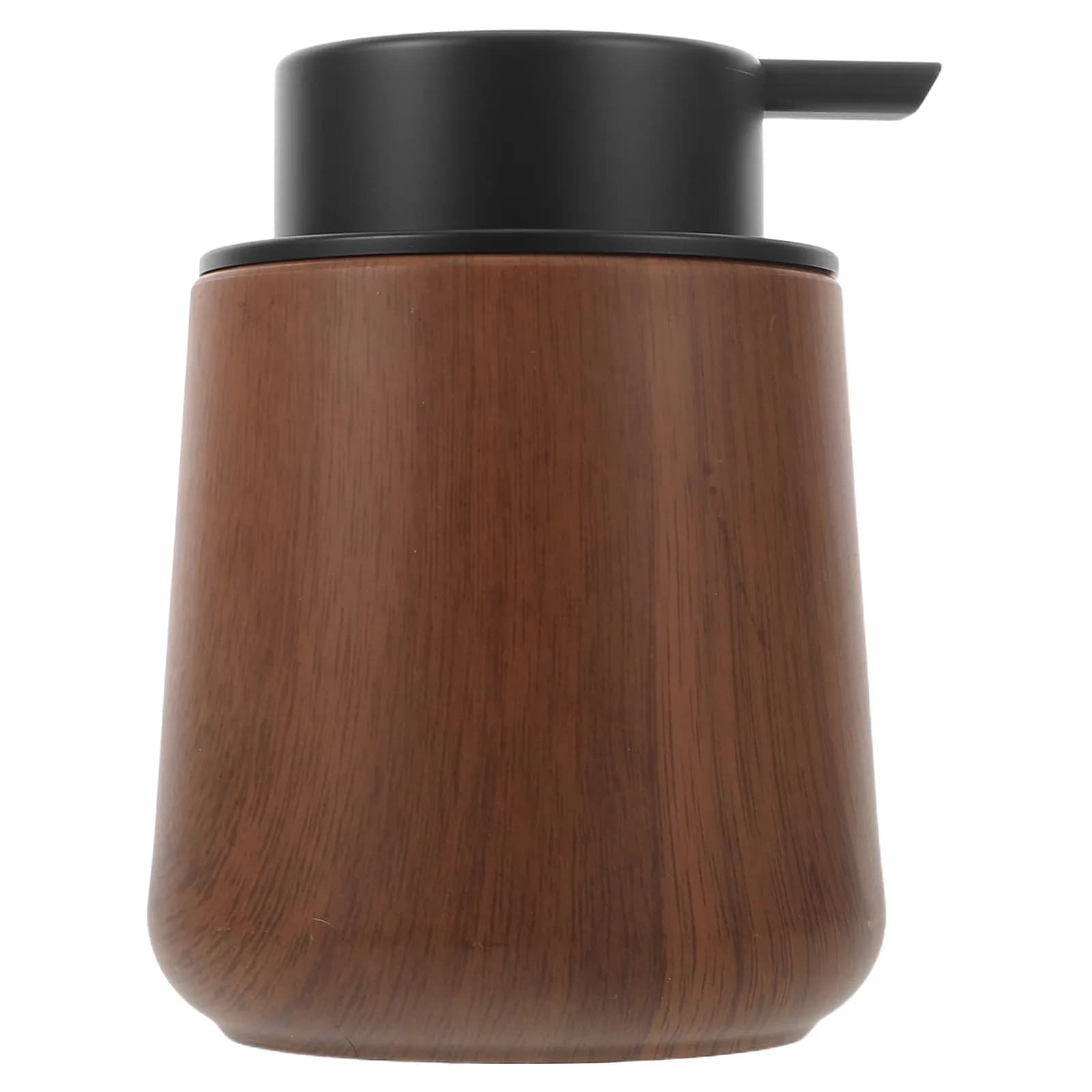 Dispenser di Sapone Schiumogeno Ricaricabile 250ml Effetto Legno di Noce Vintage con Pompa Schiumogena per Bagno e Cucina
