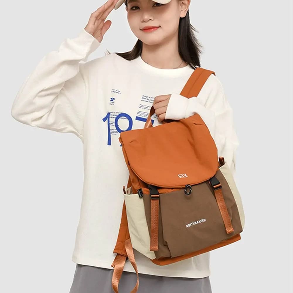 Portable Waterproof Women Backpack Large Capacity Leisure Student Schoolbag Preppy Style College Laptop Book Bag Female