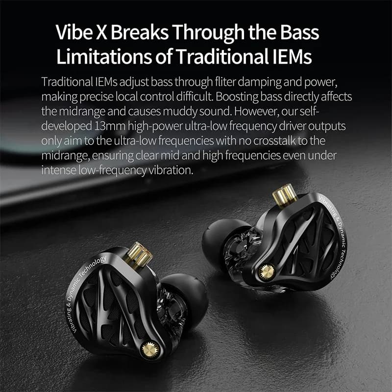 KZ Vibe X Earphone Low Frequency Vibration Earbuds HiFi Deep Bass Headset Stereo Sound in-Ear Earphones for Music Gaming Gift