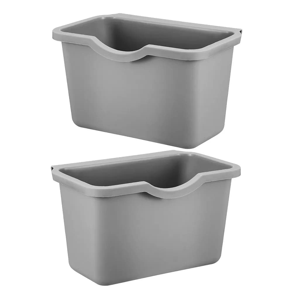 2Pcs Kitchen Garbage Can Wall Mounted Hanging Trash Bin Plastic Waste Bin Small Space Organizer for Home Bathroom